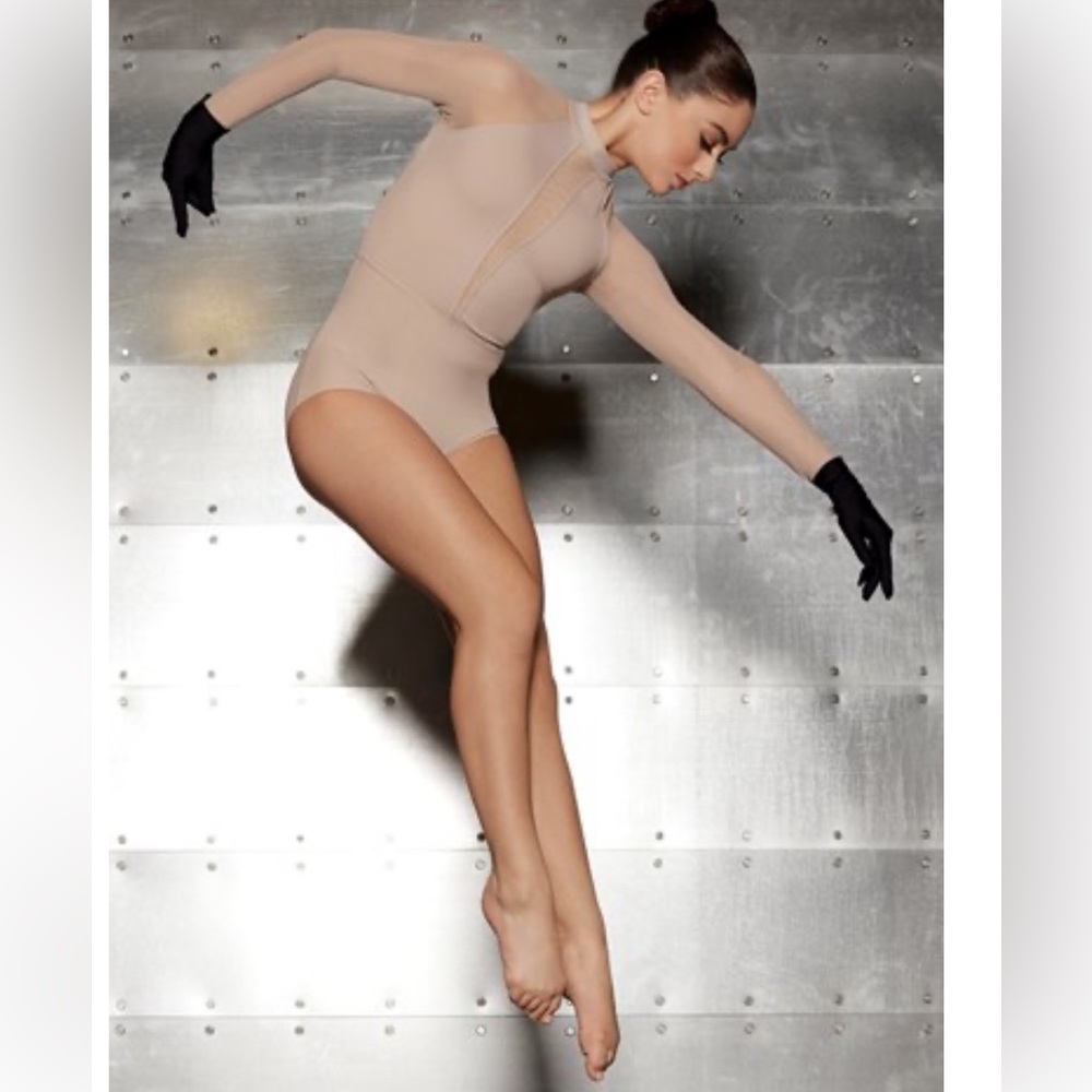 Weissman Nude Leotard with Black Gloves